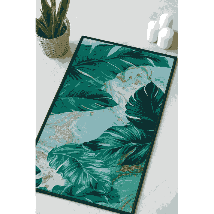 Tropical Leaf Bathroom Floor Mat