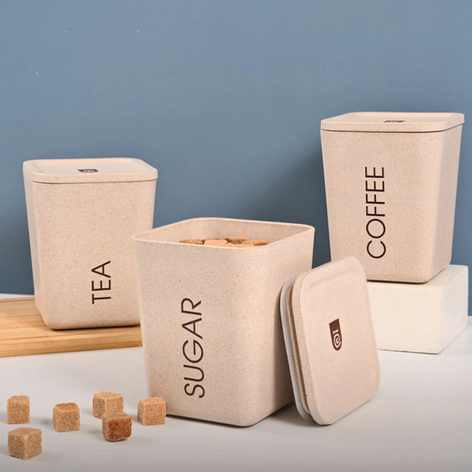 3 Pcs Tea Coffee Sugar Canisters