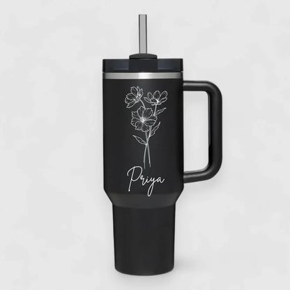 1200ml Customized Tumbler with Name & Special Birth Flower