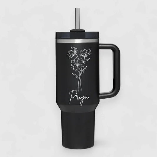 1200ml Customized Tumbler with Name & Special Birth Flower
