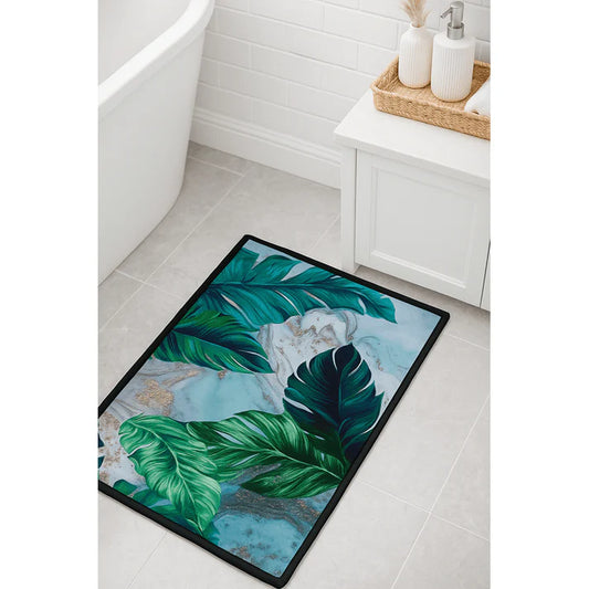 Tropical Leaf Bathroom Floor Mat