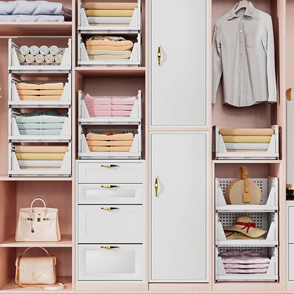 3-Layer Stackable Plastic Storage Organizer – Foldable Rack