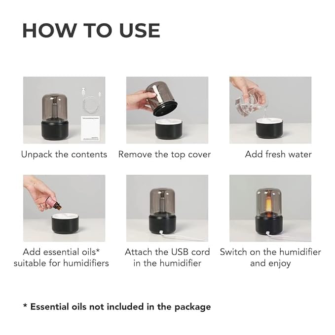 2-in-1 Lamp Humidifier Lamp Aroma Diffuser Cool Mist Night Lamp