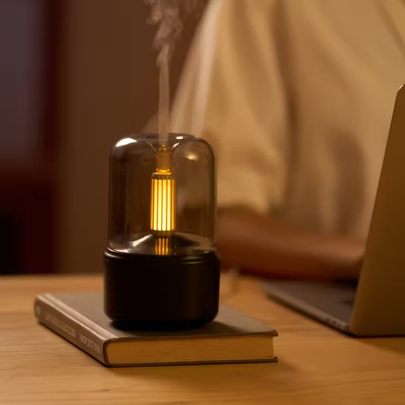 2-in-1 Lamp Humidifier Lamp Aroma Diffuser Cool Mist Night Lamp