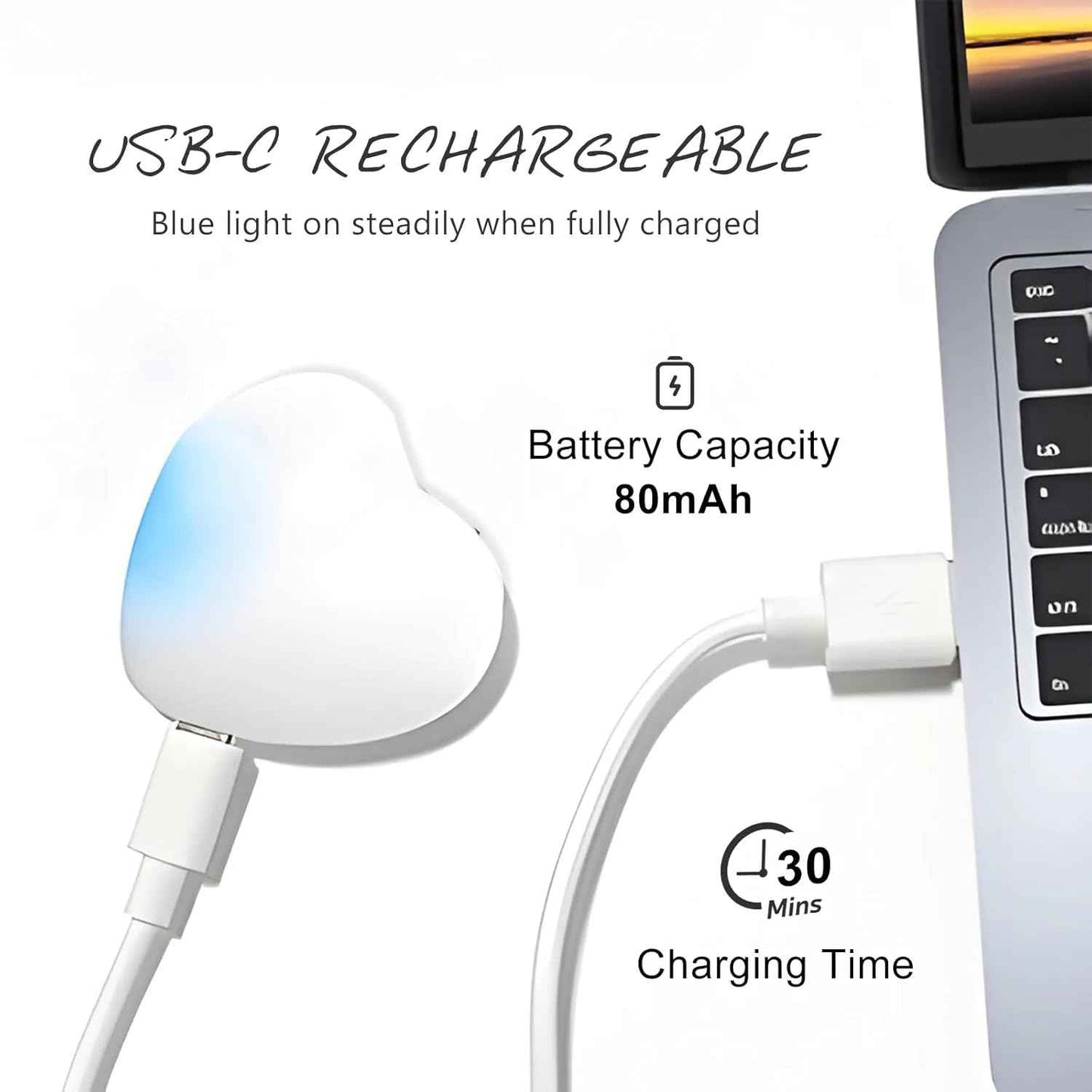 Heart Keychain USB Mini Flashlight