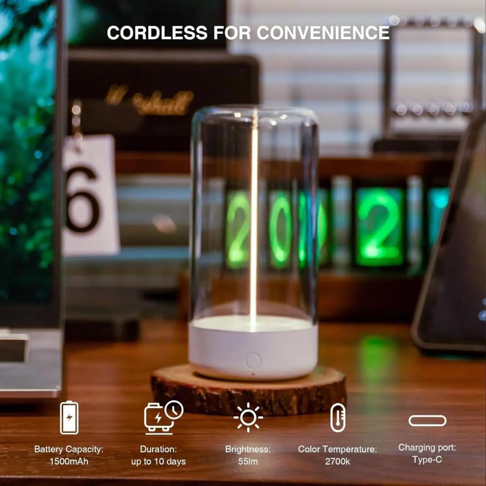 Modern LED Touch Lamp Rechargeable 3-Level Dimmable Ambient Light