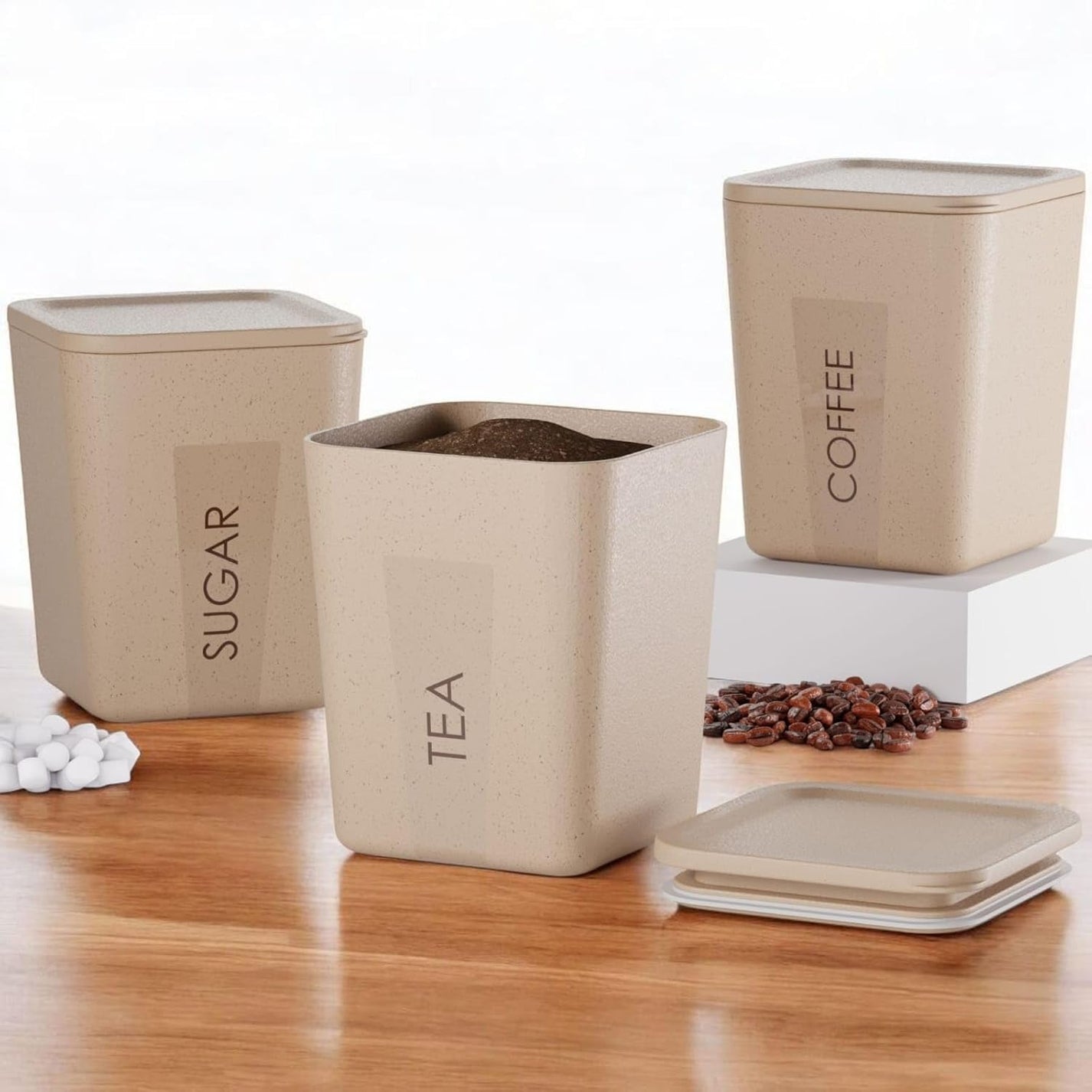 3 Pcs Tea Coffee Sugar Canisters