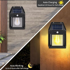 Solar Motion Sensor LED Wall Light – Waterproof Outdoor Sconce
