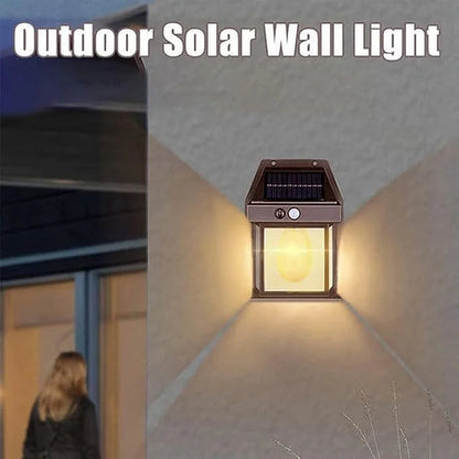 Solar Motion Sensor LED Wall Light – Waterproof Outdoor Sconce