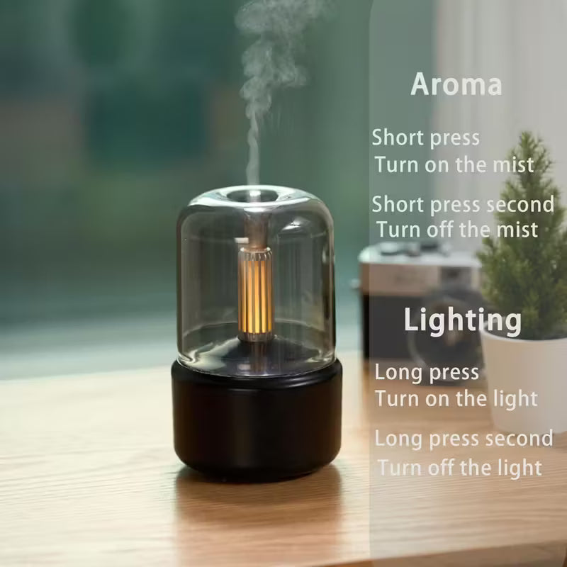 2-in-1 Lamp Humidifier Lamp Aroma Diffuser Cool Mist Night Lamp