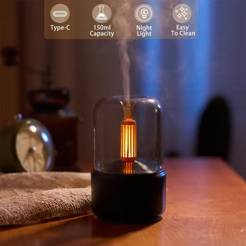 2-in-1 Lamp Humidifier Lamp Aroma Diffuser Cool Mist Night Lamp