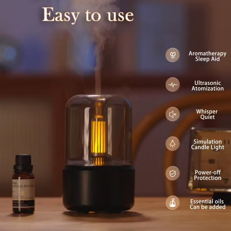2-in-1 Lamp Humidifier Lamp Aroma Diffuser Cool Mist Night Lamp