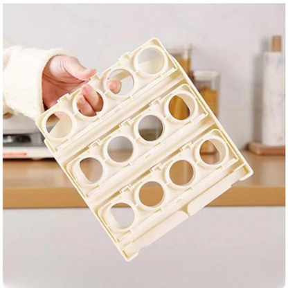 3-Layer 24-Grid Foldable Egg Holder Tray – Space-Saving Storage