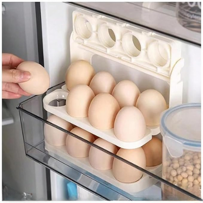 3-Layer 24-Grid Foldable Egg Holder Tray – Space-Saving Storage
